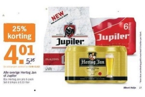 alle overige hertog jan of jupiter nu 25 korting