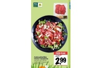 ambachtelijke verse carpaccio