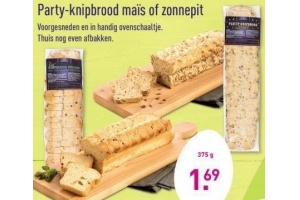 party knipbrood mais of zonnepit