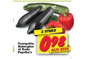 courgette aubergine of rode paprika s