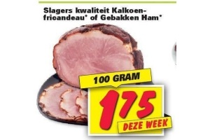 kalkoenfricandeau of gebakken ham