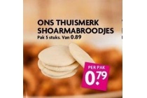 ons thuismerk shoarmabroodjes