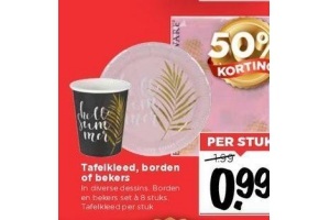 tafelkleed borden of bekers