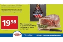 mini serranoham in geschenkverpakking met plank en mesje