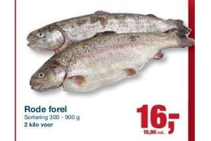 rode forel nu 2 kilo voor eur16 00