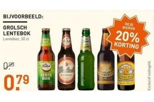 bieren met 20 korting