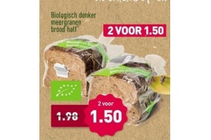 biologisch donker meergranen brood half