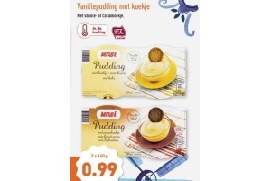 vanillepudding met koekje
