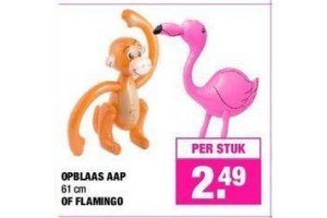 opblaas aap of flamingo