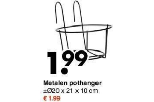 metalen pothanger