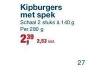 kipburgers met spek