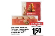 g woon ciabattina triangel meergranen of ambachtelijke baguettes wit