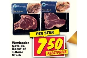 weylander cote de boeuf of t bone steak