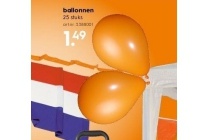 ballonnen nu per 25 stuks voor eur1 49