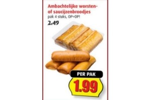 ambachtelijke worsten of saucijzenbroodjes