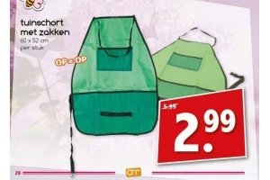 tuinschort met zakken