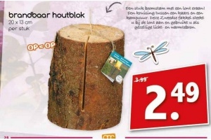 brandbaar houtblok