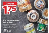 alle yoghurtporties met granen