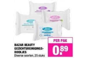 bazar beauty gezichtsreinigingsdoekjes