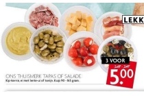 ons thuismerk tapas of salade