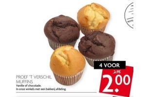 proef t verschil muffins