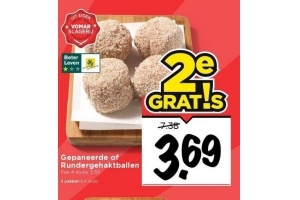 gepaneerde of rundergehaktballen