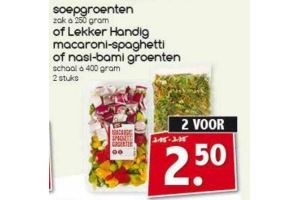 verschillende groentenmixen nu 2 voor eur2 50