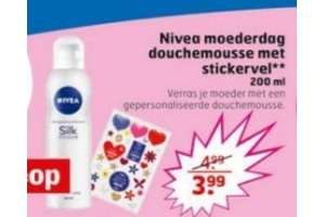 nivea moederdag douchemousse met stickervel