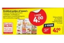 kruidvat potjes of menu s