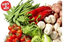 snijbonen trostomaten champignons zoete puntpaprika mini romaine sla pommes de terre rouge en aardappelen