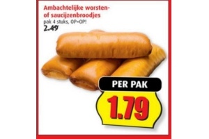 ambachtelijke worsten of saucijzenbroodjes