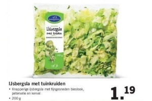 ijsbergsla met tuinkruiden