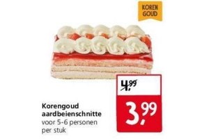 korengoud aardbeienschnitte