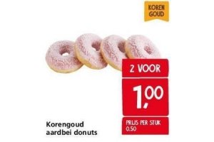 korengoud aardbei donuts