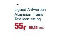 ligbed antwerpen aluminium frame textileen zitting