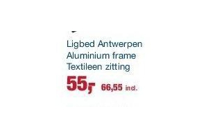 ligbed antwerpen aluminium frame textileen zitting