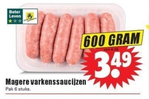 magere varkenssaucijzen