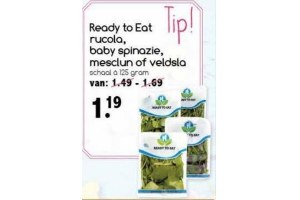 ready to eat rucola babyspinazie mesclun of veldsla