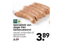 specialiteit van slager piet barbecueworst