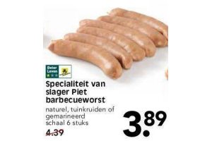 specialiteit van slager piet barbecueworst