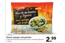 sol mar groene asperges met garnalen