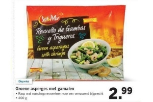 sol mar groene asperges met garnalen