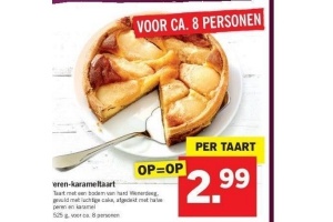 peren karameltaart nu eur2 99 per stuk