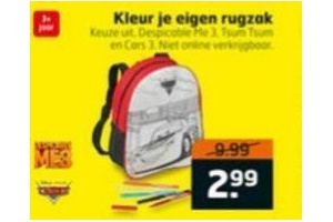 kleur je eigen rugzak nu eur2 99 per stuk