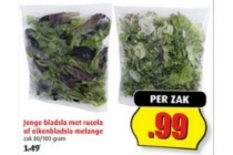 jonge bladsla met rucola of eikenbladsla melange
