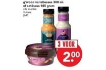 g woon variatiesaus of satesaus