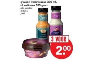 g woon variatiesaus of satesaus