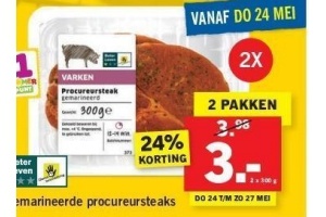 gemarineerde procureursteaks