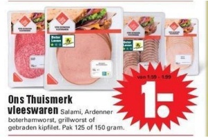 ons thuismerk vleeswaren