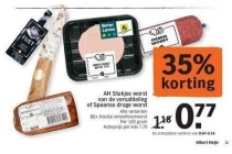 ah stukjes worst van de versafdeling of spaanse droge worst